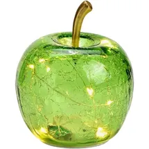 Wurm LED-Lichterkette Apfel Glas 10er Ø11 cm hellgrün