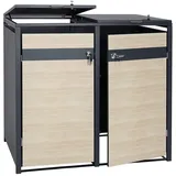 Mendler Mülltonnenverkleidung HWC-J82 50 kg braun