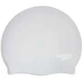 Speedo Unisex Long Hair Cap | Swim Cap | Snag Free | Easy-On, Silver, One Size