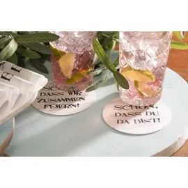 Sovie Horeca Bierdeckel Schön dass du da bist mit grauen Hintergrund 100 Stück