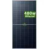 Solarmodul Bifazial 480W PV Photovoltaik Full Black Glas-Glas Solarpanel