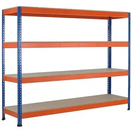 Schulte Lagertechnik Weitspannregal Holz/Spanplatte 245 x 198,1 cm blau