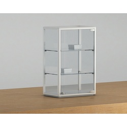 Glasvitrine Tischvitrine abschließbar Weiß JT-A46P