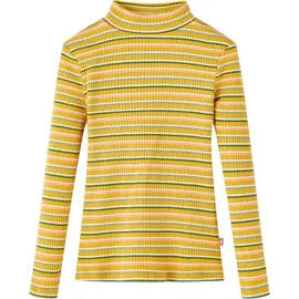 vidaXL Kinder Langarmshirt Halbrollkragen Gestreift Langarm T-Shirt Jungen Ocker 116 - 116