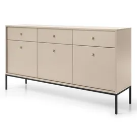 Selsey Sideboard 3-türig mit 3 Schubladen Beige / Dunkelblau