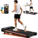kehot Laufband Laufband für Zuhause mit 9 % manuelle Steigung, 2,5 PS Walking Pad (1–6 km/h Walking Pad, leise & kompakt für Homeoffice, LED Display, Bluetooth App, Fernbedienung & 12 Programme), 40×95 cm Lauffläche, bis 100 kg, platzsparend verstaubar schwarz 49 cm x 108.5 cm x 14.5 cm