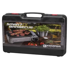 Kemper Smart BBQ tragbarer Gasgrill silber