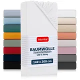 Blumtal Spannbettlaken Baumwolle-Jersey 140 x 200 cm weiß 1 St.