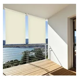 Home & Garden Sonnenschutz Rollo Aussenrollo Sichtschutz Balkon 140 x 140 cm creme