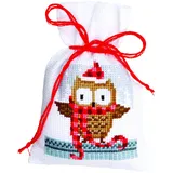 Vervaco Freunde von Weihnachten II, 3er Set Zählmusterpackung - Kräutertütchen (vorgefertigt - Weiss), Baumwolle, Mehrfarbig, 8 x 12 cm, 3-Einheiten