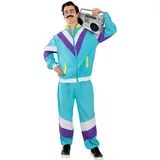 Funidelia | 80er Jahre Kostüm für Herren und Damen 80er Jahre, 90er Jahre, Popmusik, Jahrzehnte - Kostüm für Erwachsene & Verkleidung für Partys, Karneval & Halloween - Größe S - M - Blau