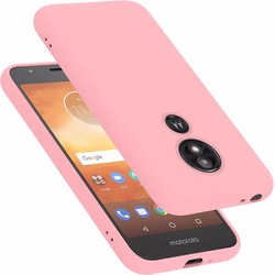 Cadorabo TPU Liquid Silicone Case Cover (Motorola Moto E5 Play Go), Smartphone Hülle, Pink
