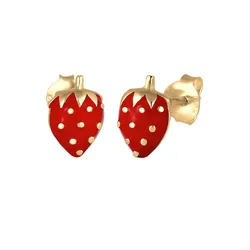 Elli Kinderschmuck Erdbeere Früchte 925 Sterling Silber Ohrringe   Damen