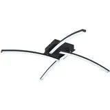 GLOBO LED Deckenleuchte Deckenlampe schwarz matt Kristall Wohnzimmerlampe beweglich, 24W 1700 Lumen, warmweiß, neutralweiß, kaltweiß, LxH 69 x 10,5 cm