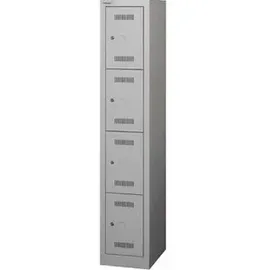 BISLEY Schließfachschrank Stahl 32,2 x 50,0 x 170,0 cm grau 4 Fächer abschließbar