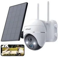ieGeek Überwachungskamera Außen Kabellos 2K, Solar IP Kamera mit PTZ, WLAN Camera Outdoor ​mit Farbnachtsicht, PIR-Sensor, Sirene und Weißlich...