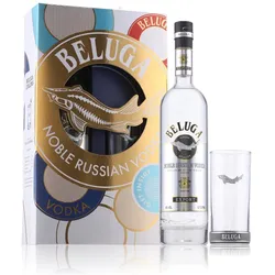 Beluga Noble Russian Vodka 40% Vol. 0,7l in Geschenkbox mit Highball-Glas