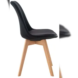 CLP 4er Set Esszimmerstuhl Linares Kunststoff I Stoff I Samt I Cord I Lederoptik I Lehnstuhl Mit Holzgestell