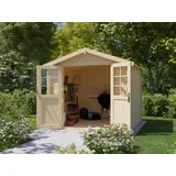 Gartenhaus Blockhaus Gerätehaus Garten Holz 28mm Satteldach naturbelassen Holz