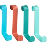 Wenko Türgarderobenhaken 4er Set, Türgarderobe 4 Haken Bunt 1.2 x 6 x 7.6 cm