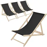 ECD Germany Sonnenliege 100 x 57,5 x 83 cm Schwarz
