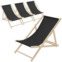 ECD Germany Sonnenliege 100 x 57,5 x 83 cm Schwarz