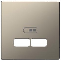 Merten  Zentralplatte für USB Ladestation-Einsatz, System Design, Nickelmetallic