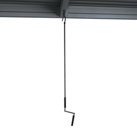 Mendler Pergola HWC-L46, Gartenpavillon Lamellen-Pavillon, 10cm-Aluminium-Gestell, Regenrinne sturmfest, 3x3m - anthrazit