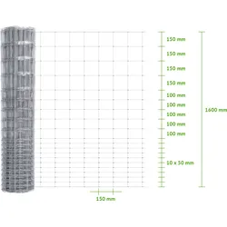 MR-Shop Wildzaun Knotengeflecht 160/20/15 L