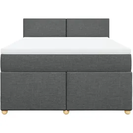vidaXL Boxspringbett mit Matratze Dunkelgrau 160x200 cm Stoff