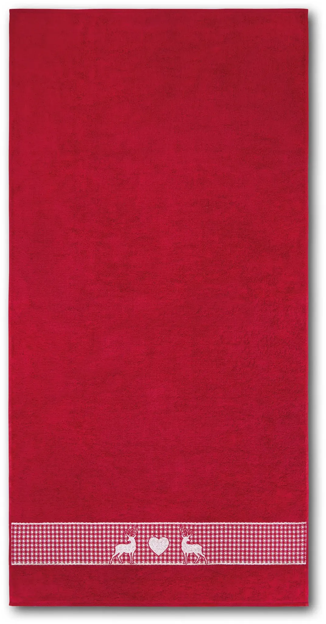 Duschtuch DYCKHOFF "Oktoberfest", rot (granat), B:70cm L:140cm, Frottier, Frottier, Handtücher (Packung), Made in Germany (2 Handtücher, 1 Duschtuch)