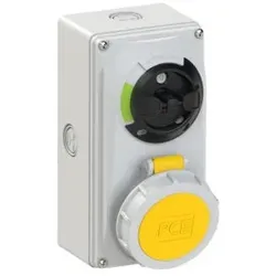 PCE 61142-4k CEE-Steckdose abschaltbar kompakt 16A 4p 4h IP66/IP67 Knock Out 611424k