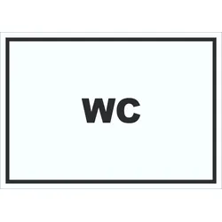 WC Schild mit Text Toilette Klo waagerecht A2 (420x594mm)