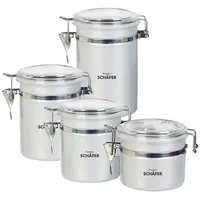 Schäfer Metallic Black/Silber/Rot Vorratsdosen-Set – 4-teilig