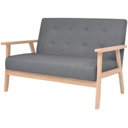 vidaXL Sofa 2-Sitzer Stoff Dunkelgrau