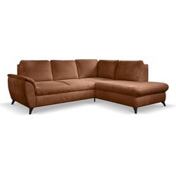 Ecksofa Geneva Stoff Rostbraun