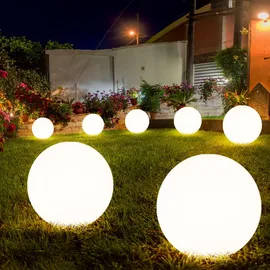 GLOBO Kugelleuchte Kunststoff 30x45 cm inkl. Kabel Smart RGB LED 10W 806Lm weiß