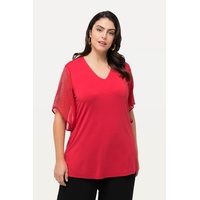 Ulla Popken große Größen Tunika, Damen, rot, Größe: 50/52, Polyester/Viskose, Ulla Popken