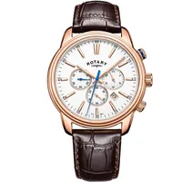 Rotary Herren Chronograph Quarz Uhr mit Leder Armband GS05084/06