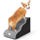 Hundetreppe 40CM für Kleine Hunde,wasserdichte Waschbar Hundetreppe 3 Stufen, sanft abfallende Haustiertreppe aus Schaumstoff,rutschfeste Katzentreppe für verletzte Katzen 40CM