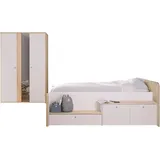 Gami Schlafzimmer-Set Set 2 Tlg, Bett mit viele Stauraum weiß