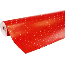 Clairefontaine Geschenkpapier Alliance 60g, Rolle 50x0,70m, Weiße Punkte/roter Hintergrund - Rot 201402C