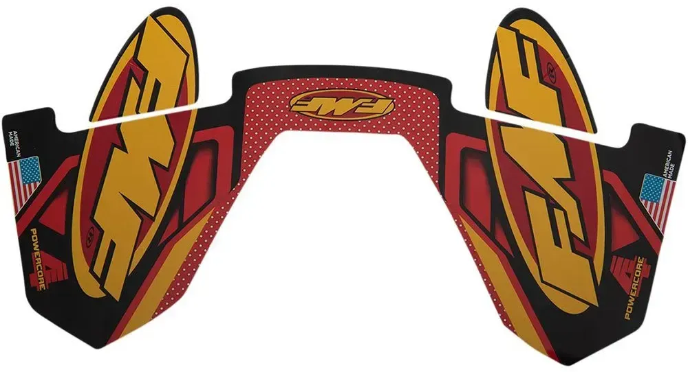 Fmf Exhaust System Powercore 4 Hex Aluminium Wrap Logo Aufkleber - Black / Red / Yellow - One Size