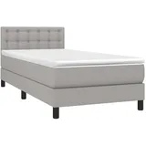 vidaXL Boxspringbett mit Matratze Hellgrau 80x200 cm Stoff