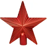 Heitmann Deco Weihnachtsbaum-Spitze aus Kunststoff - moderner Christbaumstern für Baumspitze - roter Stern,