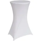Baumarktplus 10er Set Stehtischhusse 60 cm weiß Tischdecke Husse Partytisch Bistrotisch Decke