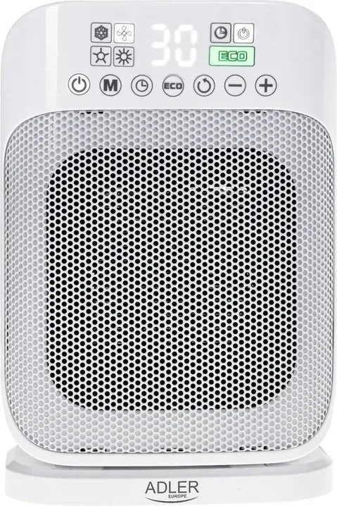 Adler AD 7727 Keramik-Heizlüfter – 15×33×40 cm – 1 Stück – Schwarz – Fernbedienung & Temperatur einstellbar 1500W