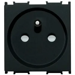 Steckdose Franz. 2+F 16A 250V 2 Module schwarz-matt Steckdose VM40SB-B TEM PD12 Einsatz 0492