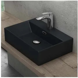 doporro Waschbecken Aufsatzwaschbecken Keramik Matt Schwarz