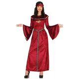 Fiestas Guirca Kostüm, Mittelalterliche Prinzessin Damenkleid fFantasieverkleidung rot 38 - 40 (M)